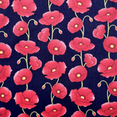 Remembrance Day Red Poppies Fabric 5pcs Peace Poppies Cotton Poplin Fat Quarter bundle-20*22 Inch Patchwork Quilting Sewing DIY Fabric